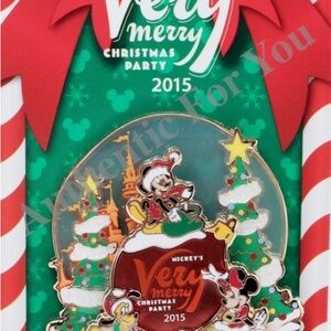 Disney Christmas Party 2015 Pin with Red and Green